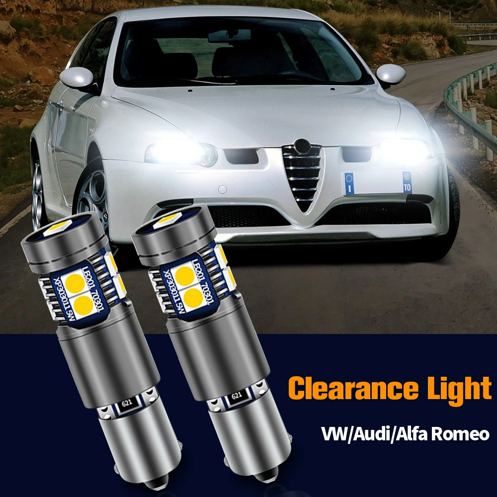 2pcs LED Clearance Light Bulb Lamp H6W BAX9S 64132 Canbus For VW Golf mk4 Audi TT A8 D2 A6 C7 A4 B5 B6 Alfa Romeo 147 156 166 GT |