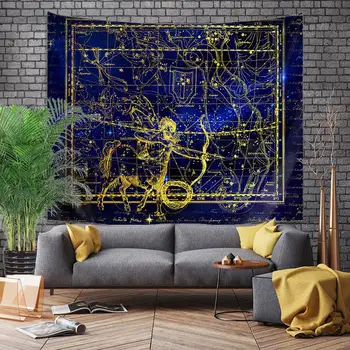 

Blue Background constellation Wall Hanging Sandy Throw Rug Blanket Camping Tent Travel Mattress Sleeping Pad Tapestry GT01