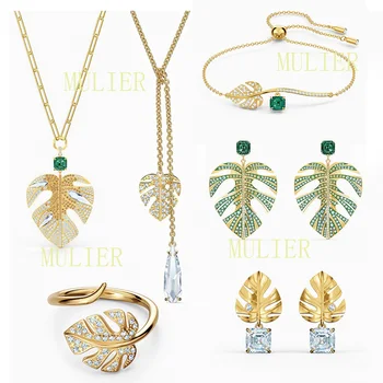 

SWA 2020 New Fashion Classic Golden Tropical Leaf Necklace For Girlfriend Exquisite Elegant Romance Gorgeous Birthday Gift