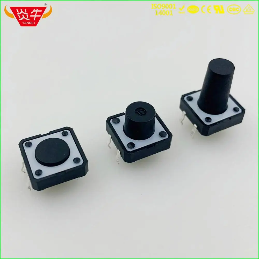 

12*12 12x12 Switch H4.3 5 6 7 7.5 8 8.5 9 9.5 10 11 12 13 14 15 17 Tactile Tact Push Button Micro Switch Self-reset Switches