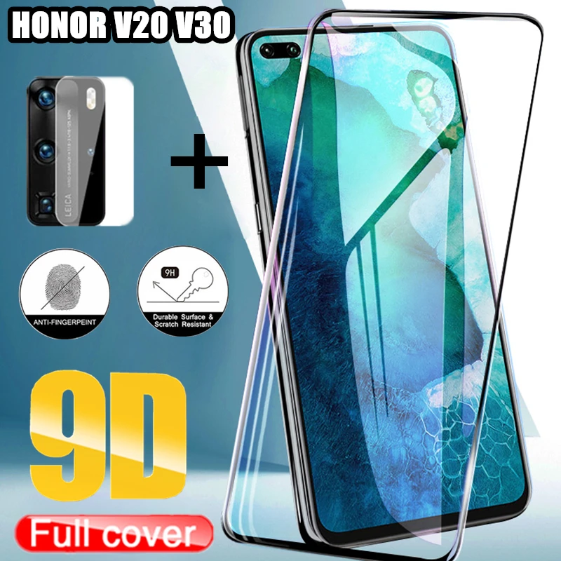 2in1 9D Full Cover Tempered Glass For Huawei Honor V20 V30 Screen Protector Pro Protective Film | Мобильные телефоны и