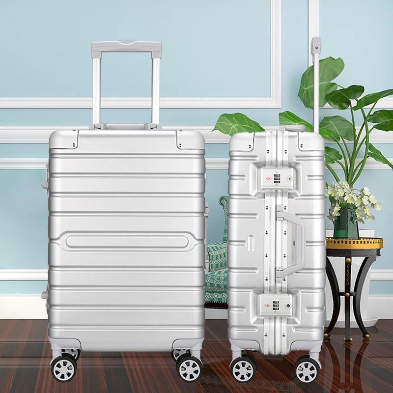 

SGODDE Luggage Suitcase Trunk Password Lock Spinner Wheel 20 24 28 Inch Travel Bag Aluminum Alloy Frame Luggage Case Suitcase