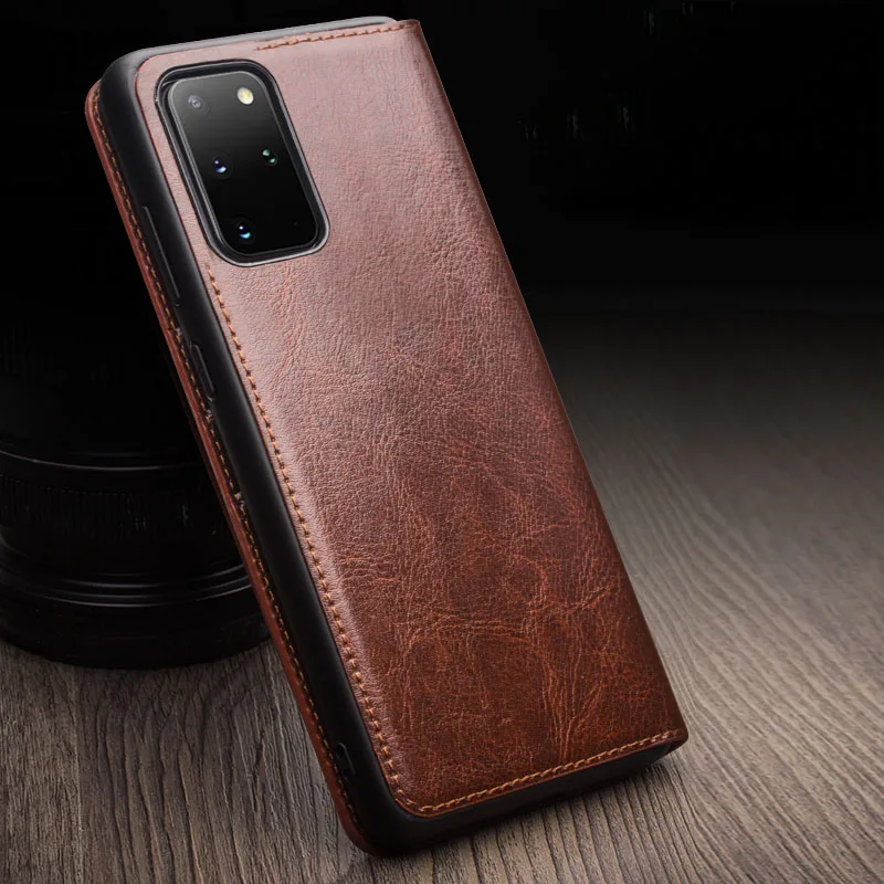 QIALINO Genuine Leather Bag Phone Case for Samsung S23+ plus 5G Fashion Luxury Flip Cover for Samsung S23 Ultra