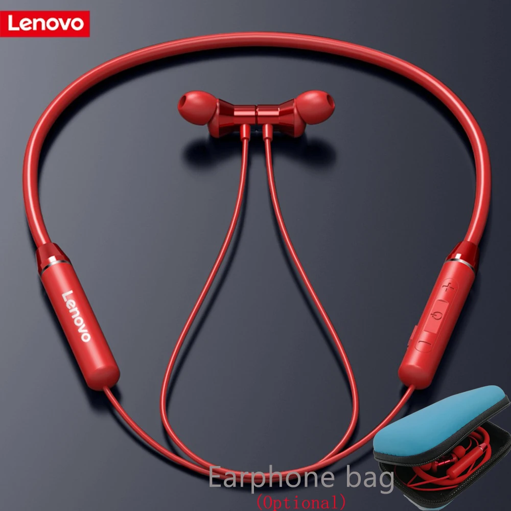 Оригинальная беспроводная гарнитура Lenovo HE05 Bluetooth 5 0 с магнитным шейным ремешком