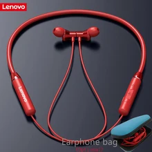 Lenovo-auriculares inalámbricos HE05 con Bluetooth 5,0, dispositivo de audio para el cuello con banda magnética, deportivo, Para correr, impermeable, con cancelación de ruido