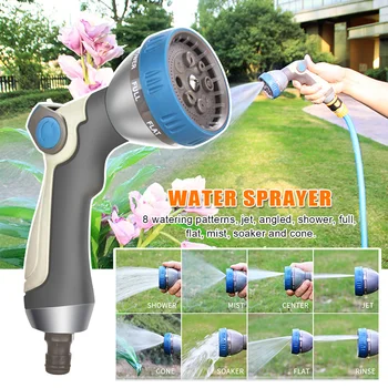 

High Pressure Cleaning Tools Washing Irrigation Household Portable Watering Thumb Control Handheld Lawn 8 Patterns Water Sprayer