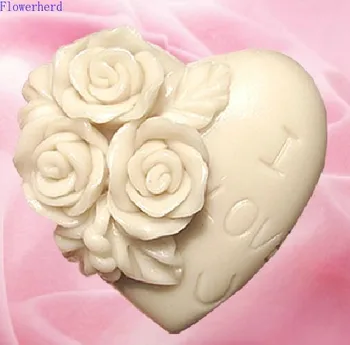 

3d Heart Shape Flower Silicone Soap Mold Soap Making Tools Fondant Cake Silicone Mold Chocolate Mold Cake Decor Pastry Mold