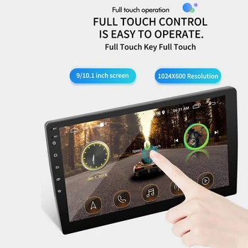 

9 Inch Dual Spindle Car Android Player Android 8.1-9090 Wifi Bluetooth Camera Steering Wheel Control Online Software Black