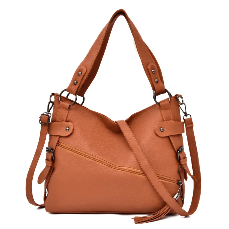 

WOMEN'S Bag 2020 New Style Soft Leather Tassel Bag Korean-style-Style Fashion Casual Shoulder Bag Versatile Hand Shoulder Bag