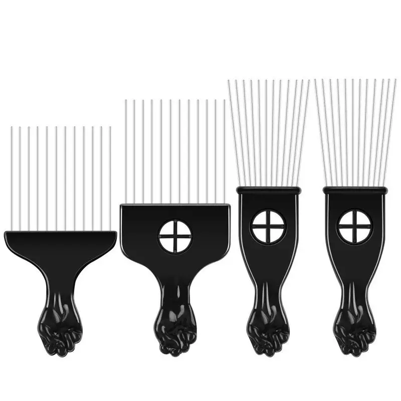 4 шт. расческа, афроамериканская расческа для волос, металлическая раскраска для волос, парикмахерские расчески, инструмент для укладки