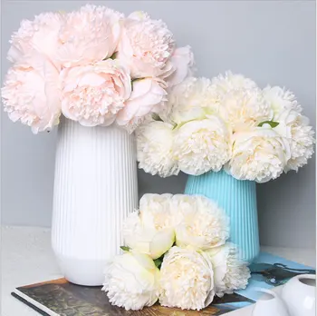 

32 cm Artificial flower silk hydrangeas artificial flowers wedding flowers for bride hand silk blooming peony fake flowers white