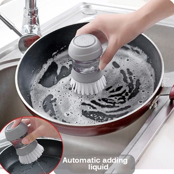 

Cleaning Brushes Dish washing tool Soap Dispenser Refillable pans cups bread Bowl scrubber kitchen goods accessories gadgets