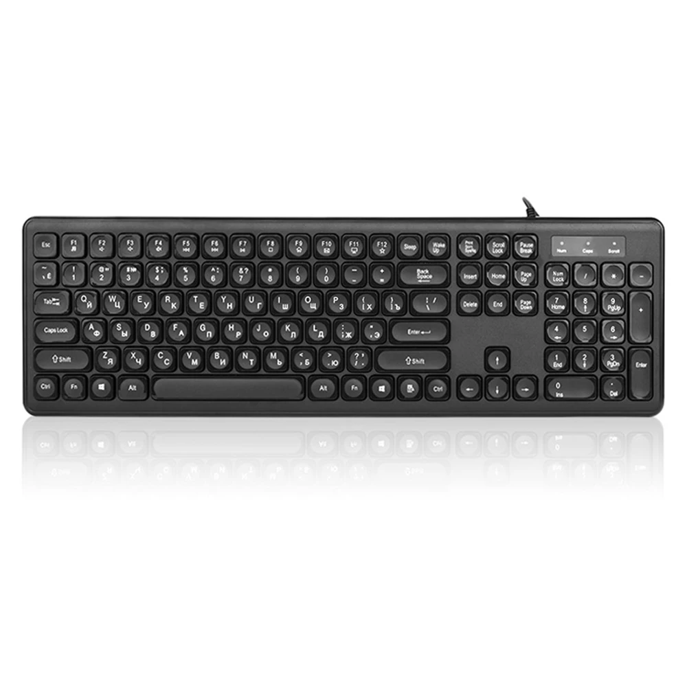 Проводная игровая клавиатура USB 108 клавиш комбинированная Русская для Macbook Lenovo Dell