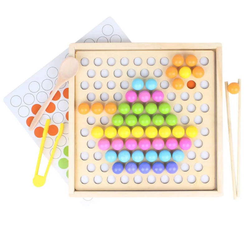 Günstig Kinder Spielzeug Montessori Holz Spielzeug Hände Gehirn Training Clip Perlen Puzzle Bord Mathematik Spiel Baby Frühen Pädagogisches Spielzeug Für Kinder