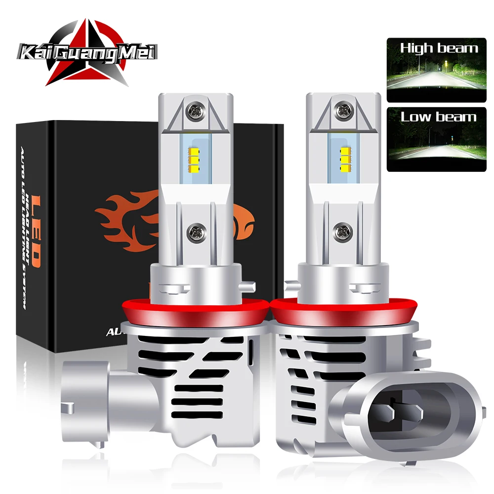 

2PCS Car LED Headlight Bulbs H4 H1 H3 H7 H11 H8 H9 9005 HB3 9006 HB4 Auto Fog Light Hi/Lo Beam White 6500K 12000LM Wireless 55W