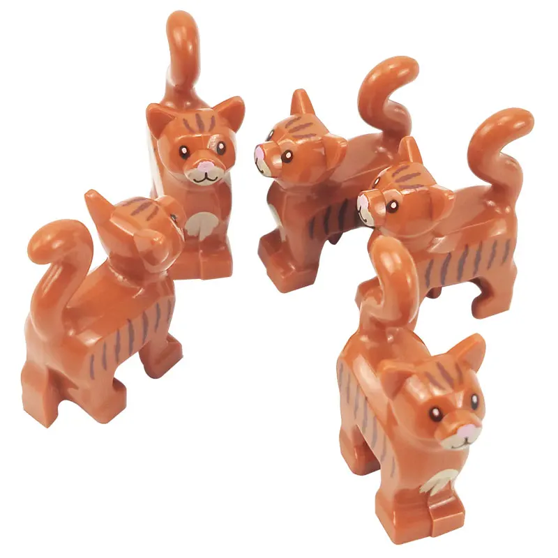 

5Pcs/set Legoing Animals Bricks Mini Cat Building Blocks Toys for Children MOC Assemble Block Figures Educational Toy