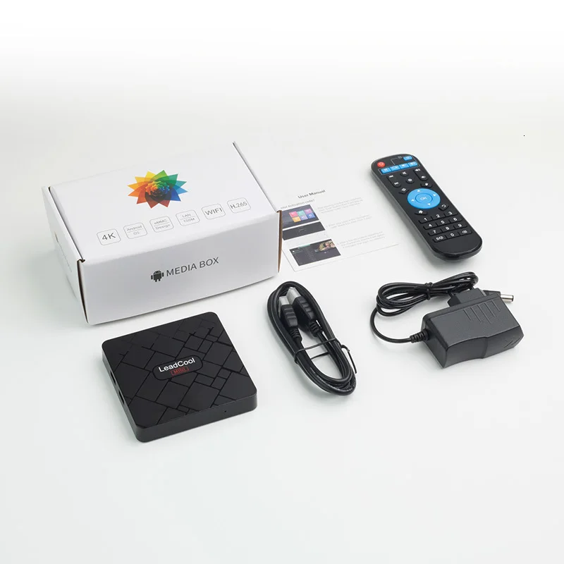 Leadcool Мини Android 8,1 ТВ приставка 1+ 8G 2+ 16G 4K H.265 RK3228A пятиядерный декодер LeadcoolMini медиаплеер Android телеприставка