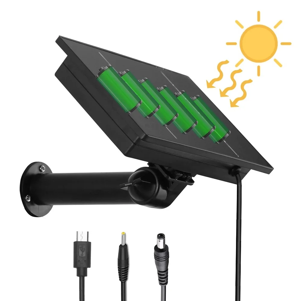 Solar Panel Trail Camera Outdoor 4W 5V USB Solar Panel Charger 5200mAh Battery 12V Power Security Cam