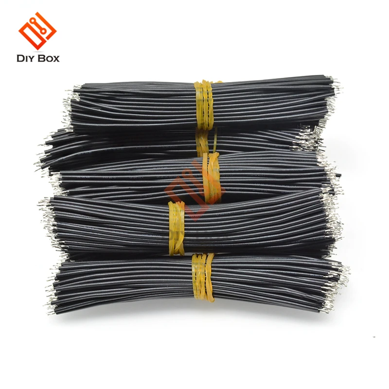 100 шт. 24AWG двухголовый сварочный провод 10 см длина черный цвет подключение с покрытием DIY Электронный 0,14 мм провод из чистого олова провод