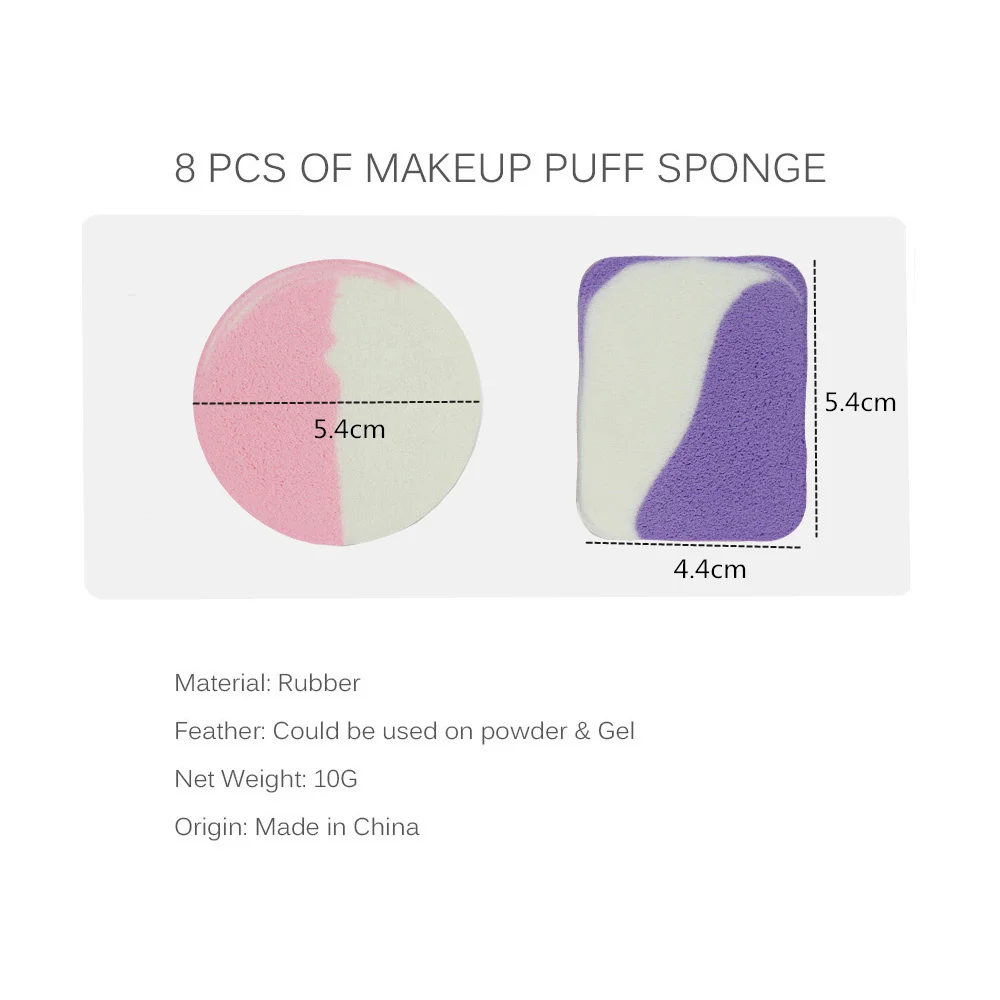 SANIYE Cute Sponge Cosmetic Puff Face Soft Powder Puff Women Lady Beauty Makeup Foundation Contour Facial Sponge Puff 8Pcs B006