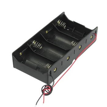 

Black 4 x 1.5V D Battery Holder Storage Case Box w Wire Leads