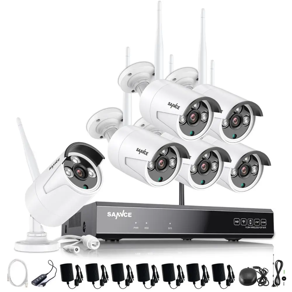 SANNCE 8CH HD 1080P беспроводная видео система безопасности HDMI NVR с 4X6X8X1080 P Открытый Всепогодный wifi IP камера комплект CCTV комплект - Цвет: 6PCS Cameras