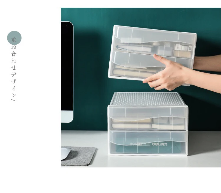 2 слоя A4 Прозрачный Настольный ящик для хранения, Мини органайзер для хранения косметики, держатель для мелочей, коробка для хранения для дома и офиса