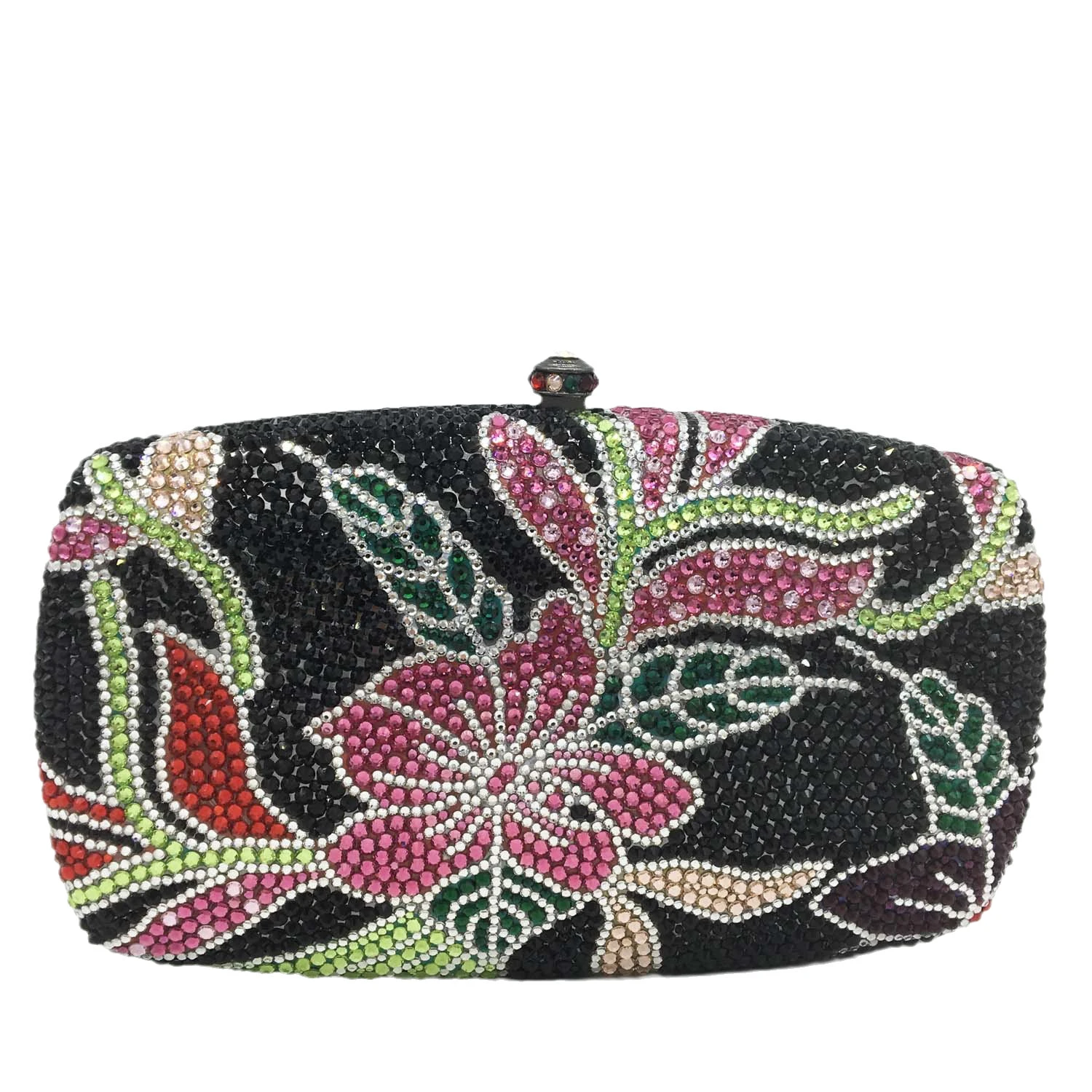 Boutique De FGG monederos elegantes con flores para mujer, carteras De noche De cristal, para boda, fiesta, bolso De mano con diamantes De imitación| | - AliExpress