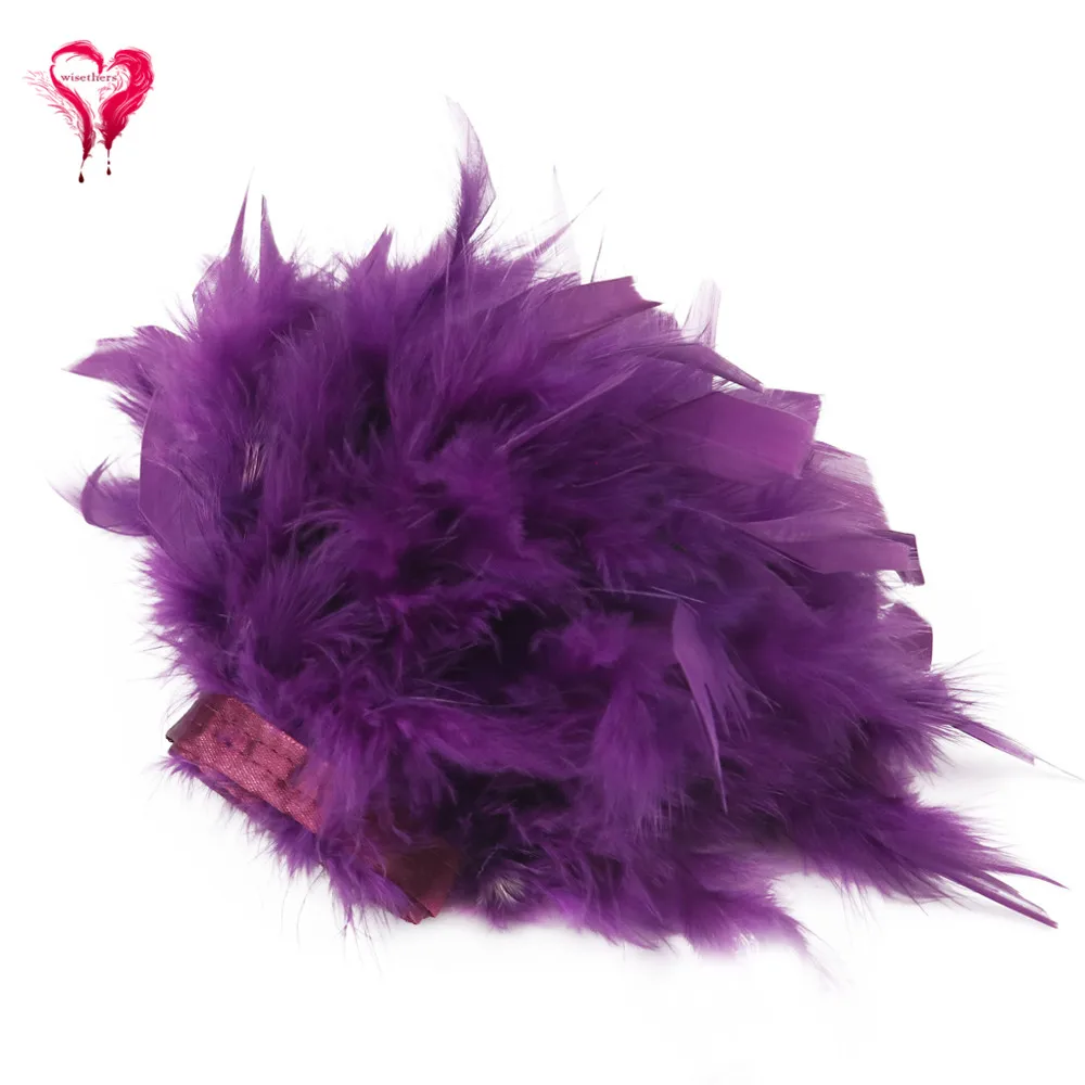 Deep Purple 13 цветов, ширина 1 метр, 10-15 см, Красивые Пуховые, крашеные, цветные, индейки, чанделле, перья, атласная лента, отделка, вечерние украшения - Цвет: Deep Purple