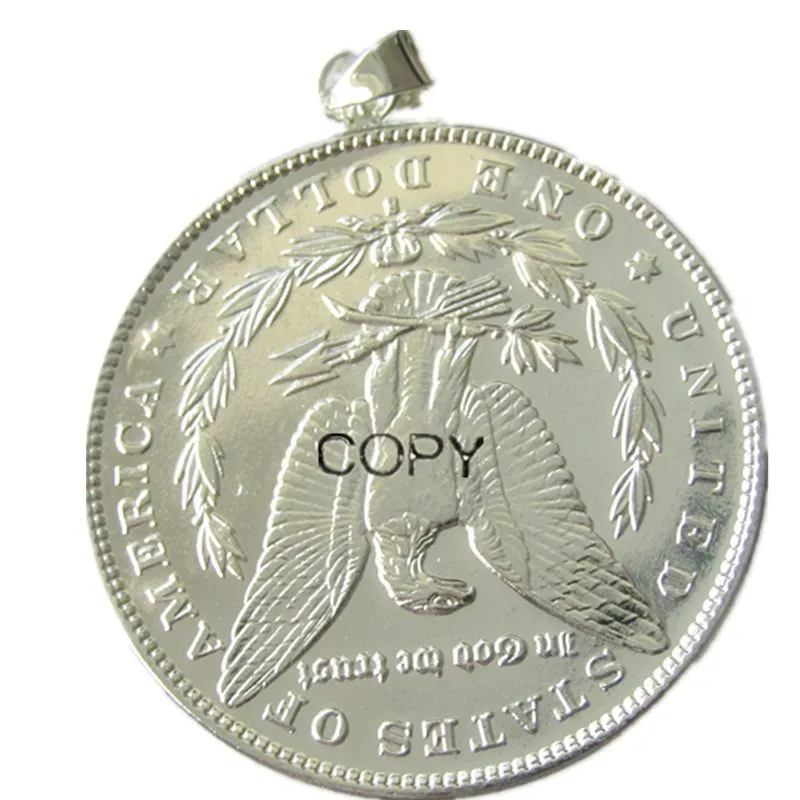 PS(06) монета кулон Morgan Dollar 1893s ожерелье Посеребренная монета модные ювелирные изделия