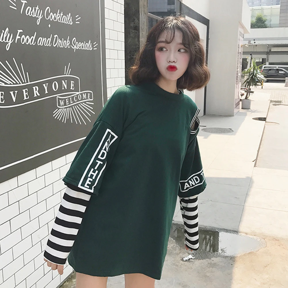 Daily Spring Round Neck Tops Long Sleeve Polyester Letter Jazz Party Dance Fashion Women T Shirt Hip Hop Casual | Женская одежда