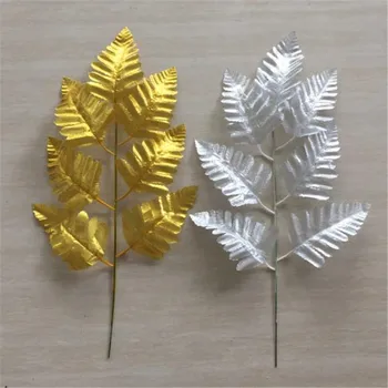 

100P Fake Single Stem Persian Leaf 14.96" Total Length Artificial Plant For Wedding Flower Arranging Accessories Home Decorative