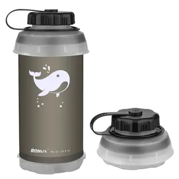 

750ml Foldable Water Bottle Portable eusable Collapsible Folding Lightweight Compact for Camping Hiking Climbing botella de agua