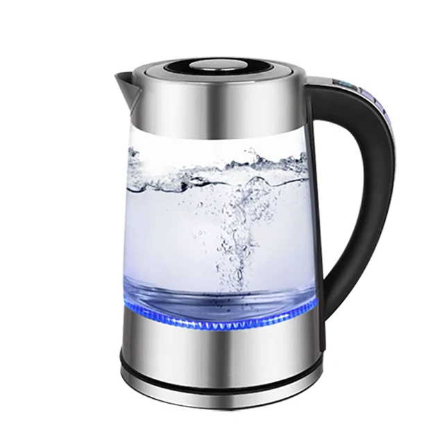 1.7-Liter Electric Glass Kettle with Color Changing LED Indicators and  Stainless Tea Infuser - Select Brands