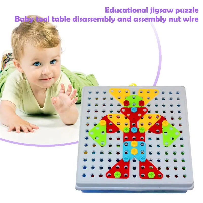 remarkable  Children Toys Electric Drill Nut Assembled Tool Match Tool kids Puzzle Assembled Building Block Set