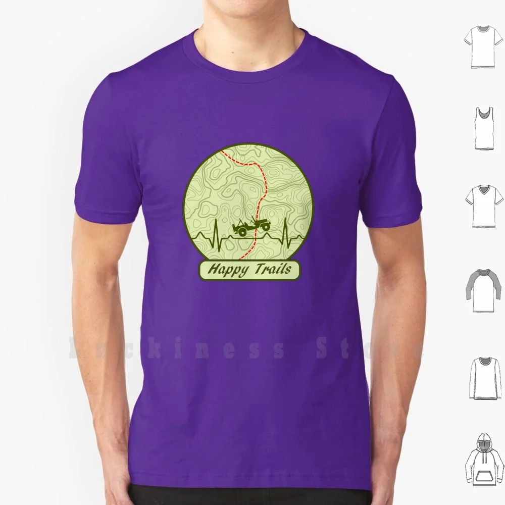 T-Shirt Da Uomo In Cotone Cotone S - 6Xl Trail Offroad Topo Map