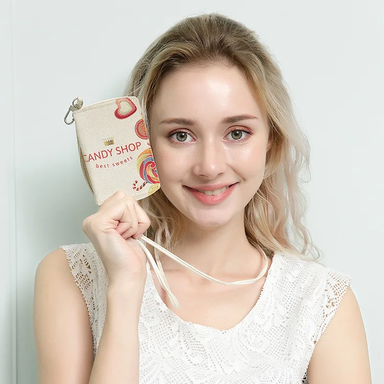 

Cross Border for PU Leather Hanging Wallet Purse Deconstructable Lanyard-Graphic Customization Factory Direct Selling
