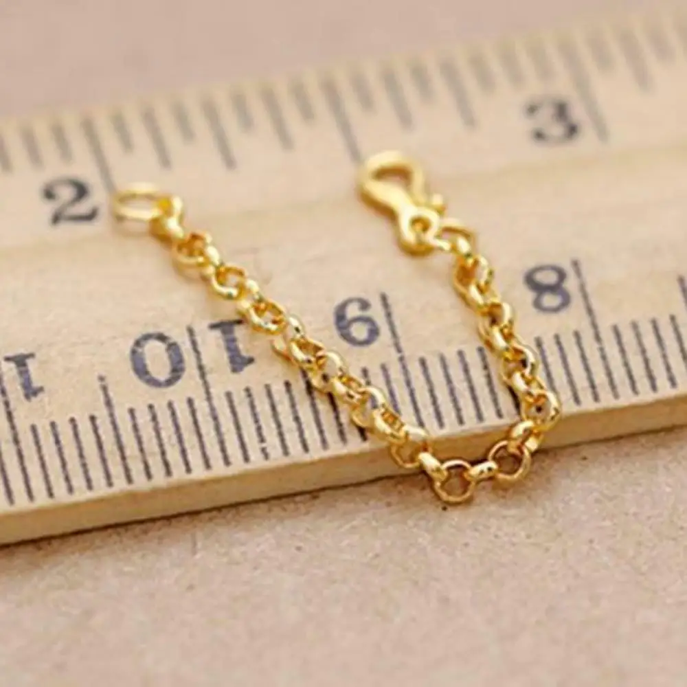 

Real Pure 999 24K Yellow Gold Chain Lucky Width 2mm Rolo Cable Link Extension Chain For Necklace Bracelet 2cm-9cm