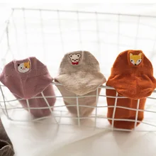 1 пара Для женщин весенние, летние носки с объемными с закрытым носком; с героями мультфильмов хлопок Японский с милыми животными, носки