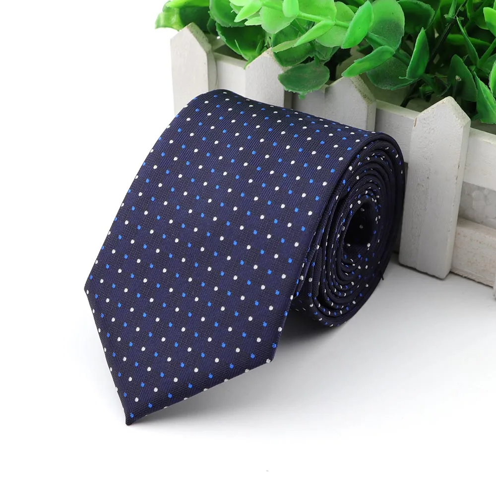 9 New Formal Ties For Men Classic Polyester Woven Colorful Dots Necktie Fashion Skinny 7CM Wedding Business Party Casual Gravata - Color: 9