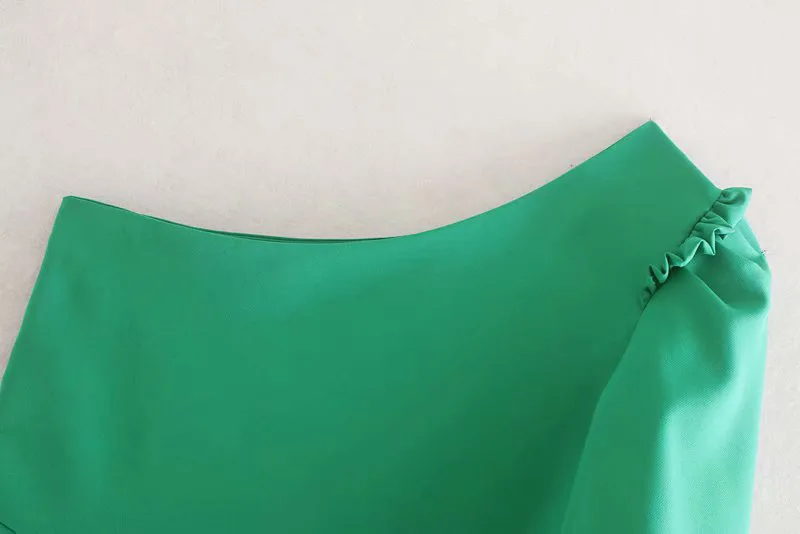 women sexy one shoulder mini dress skew collar side zipper backless irregular green party club dresses vestidos