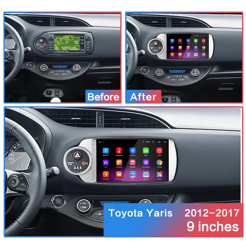 2G+ 32G " 2din Android 8,1 GO автомобильный dvd-плеер для Toyota Yaris 2012 2013 20014 автомобильный Радио gps навигация wifi