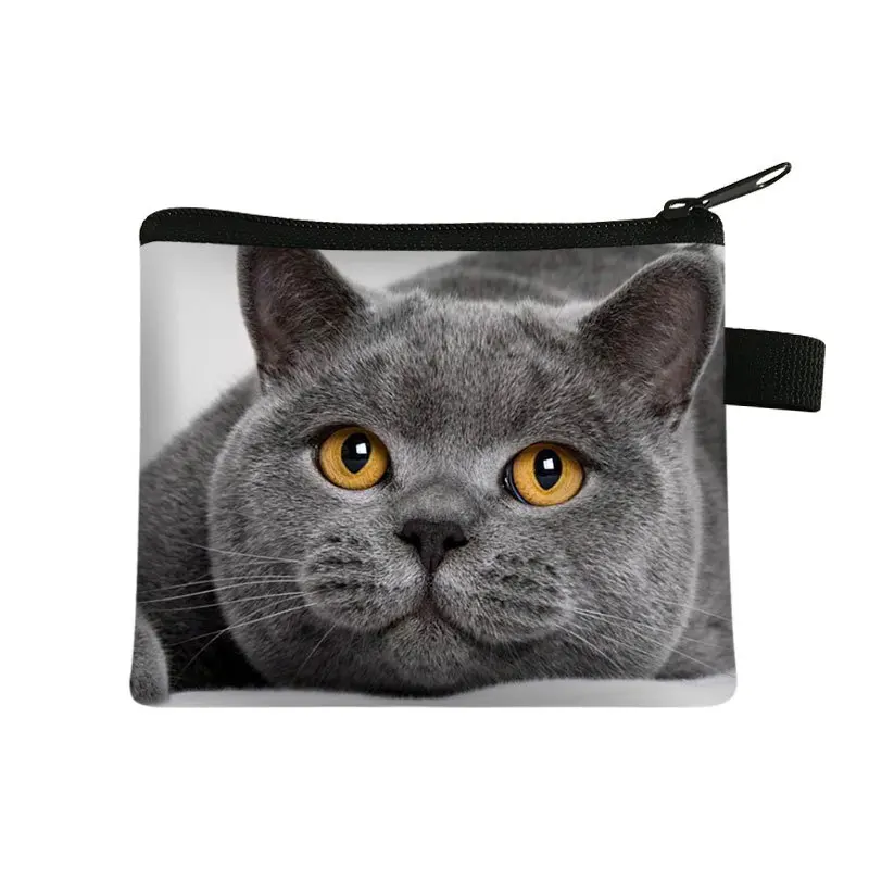 Coin Purse Animal Cat Children's Wallet Student Portable Card Bag Coin Key Storage Bag Polyester Hand Mini Sac coin purse plush coin purse coin wallet change bag card wallet