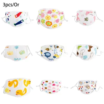 

3Pcs Kids 5 Layers Cotton Mask Anti-Pollution Adjustable Anti-Haze Mouth-Muffle