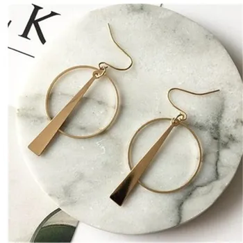 

Simplicity Geometry Circular Korean Earrings Metal hollow Out Gold Earrings for Woman Party Fashion Jewelry Gifts