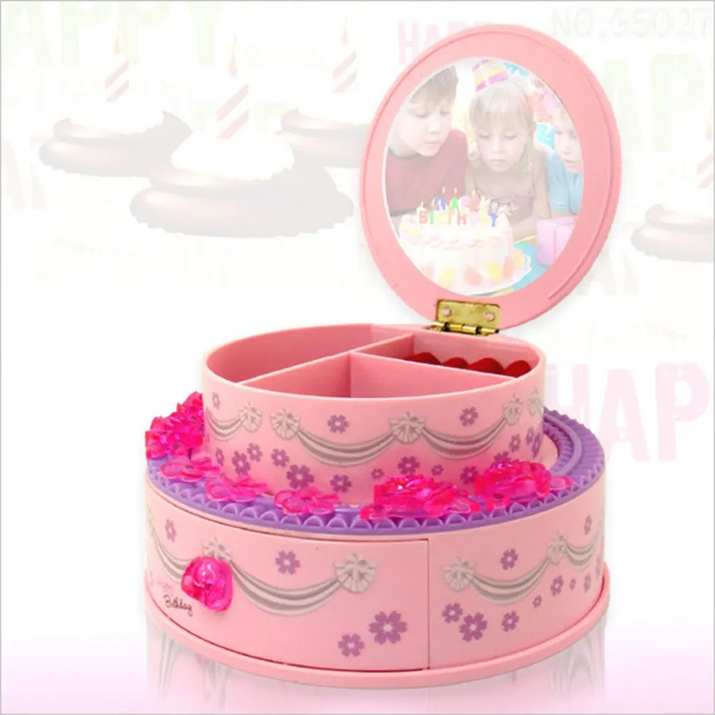 Форма торта декоративная портативная креативная прекрасная музыкальная шкатулка для девочек подарок на день рождения настольное украшение
