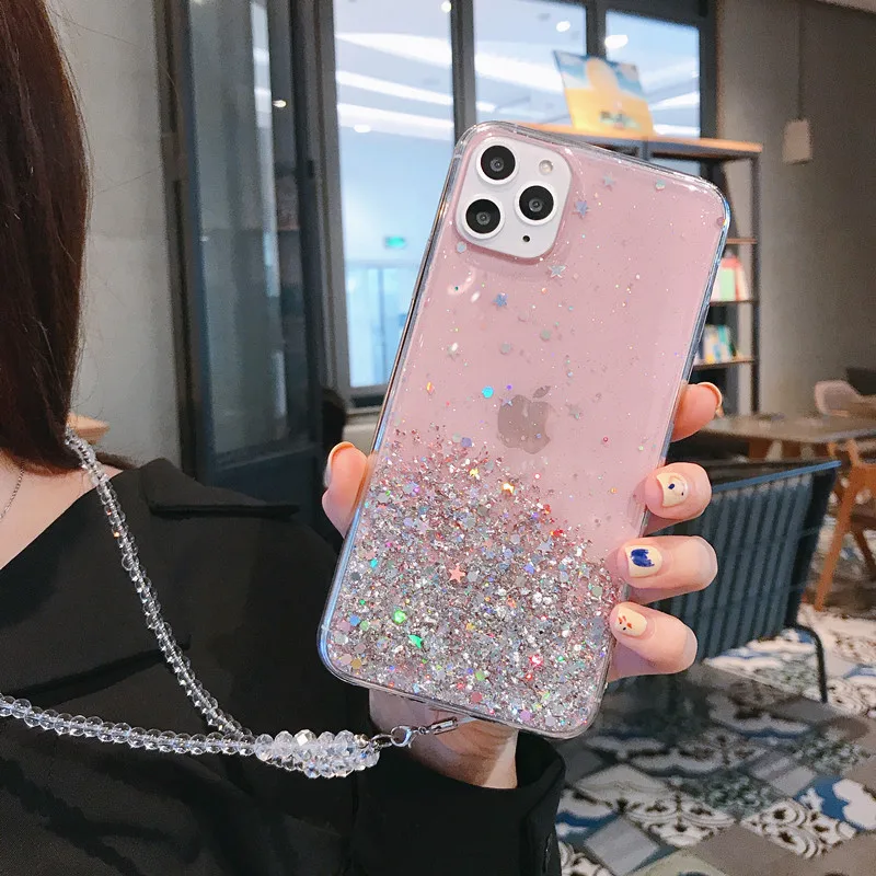 Luxury for IPhone 11 Case Glitter Starry Sky Color Pro Max 6 6s 7 8 8Plus Xs XR Phone Cases Soft Back Cover | Мобильные телефоны и