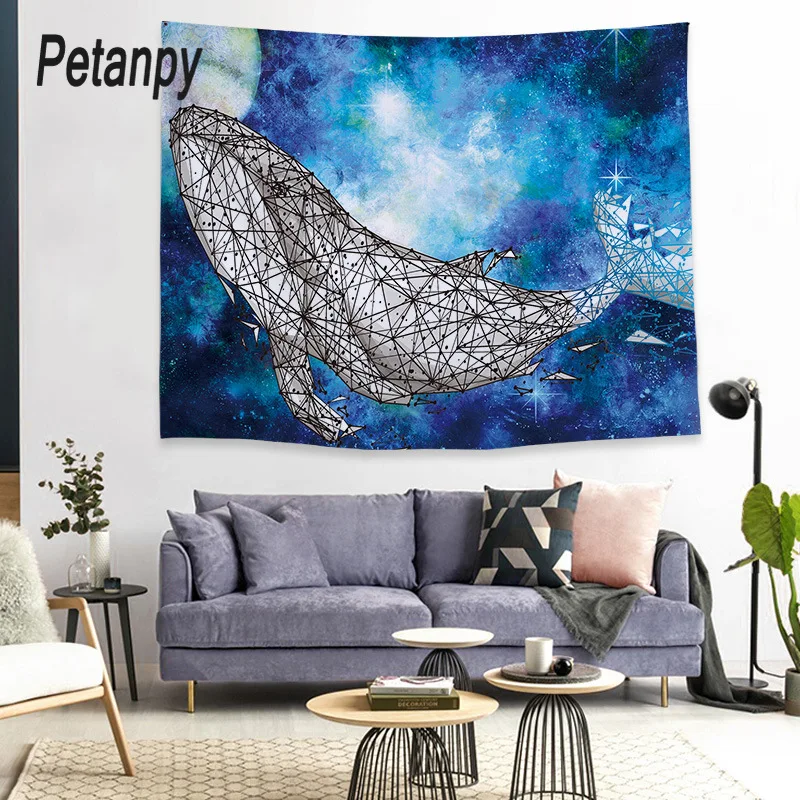 

Whale flamingo Galaxy Hanging Wall Tapestry Hippie Retro Home Decor Yoga Beach Mat Carpet Red White 150x130cm 200x150cm