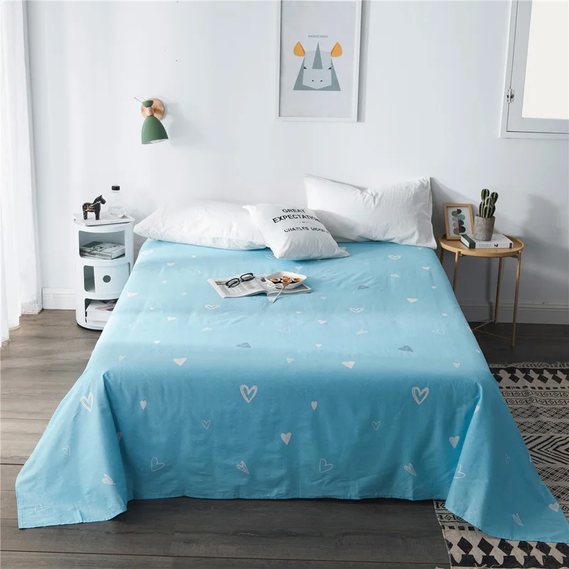 08 multi-colors cotton bed sheet super soft solid color striped printed queen&king size bed linen cover 180x230cm 230x250cm - Цвет: 08