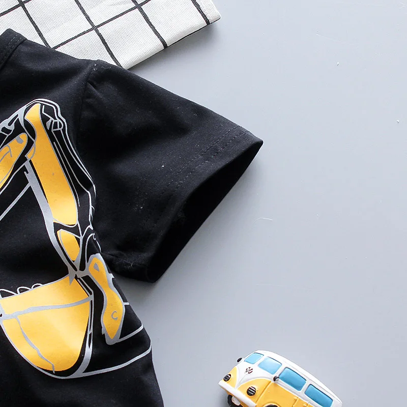 Boys Clothes Set Summer Toddler Baby Clothes Boys Cartoon Tops Print Shorts 2pcs Beach Kids Outfits Sets Child Tracksuit